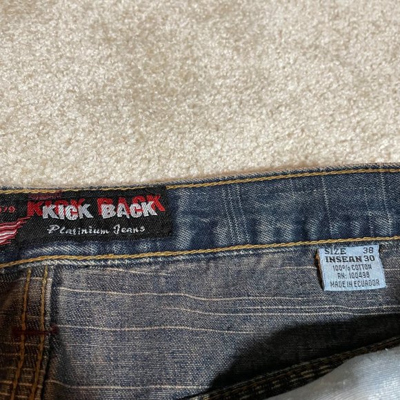 Men's Kick Back Denim Jeans Size 38W 30L - Picture 2 of 5